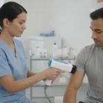 adding-softwave-trt-to-your-healthcare-practice-493084 Provider demonstrating SoftWave TRT technology during a clinical treatment